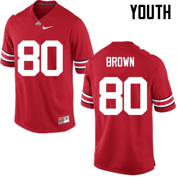 Ohio State Buckeyes #80 Noah Brown Youth Football Jersey Red